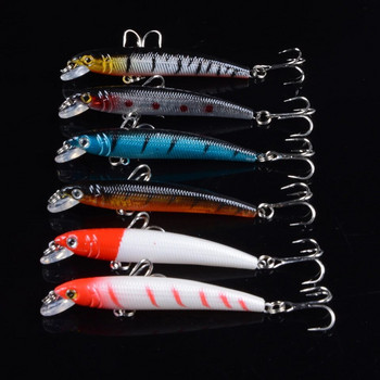 Καλής ποιότητας 1 τεμ. 7,5 cm/4,7 g Fishing Lures Minnow Lure 12 Colors Artificial Make Plastic Crankbait Wobblers Fishing Bait pesca