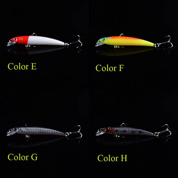 Καλής ποιότητας 1 τεμ. 7,5 cm/4,7 g Fishing Lures Minnow Lure 12 Colors Artificial Make Plastic Crankbait Wobblers Fishing Bait pesca