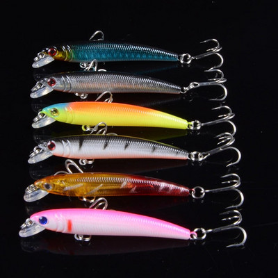 Geros kokybės 1vnt 7,5 cm / 4,7 g žvejybos masalai Minnow Lure 12 spalvų Dirbtinis Gaminys Plastikiniai Crankbait Vobleriai Fishing Bait pesca