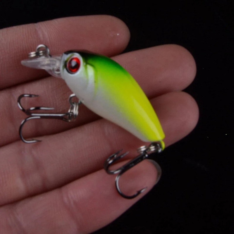 TQEXSZ 1tk 4g 4,5cm väikesed voblerid Crankbait püügipeibutis Kunstsöödaga kõva ujuv voobleer kalabassi püügivahenditele