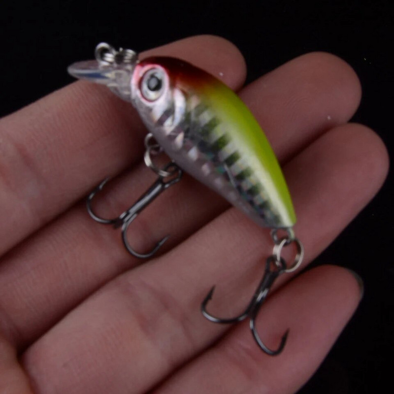 TQEXSZ 1tk 4g 4,5cm väikesed voblerid Crankbait püügipeibutis Kunstsöödaga kõva ujuv voobleer kalabassi püügivahenditele
