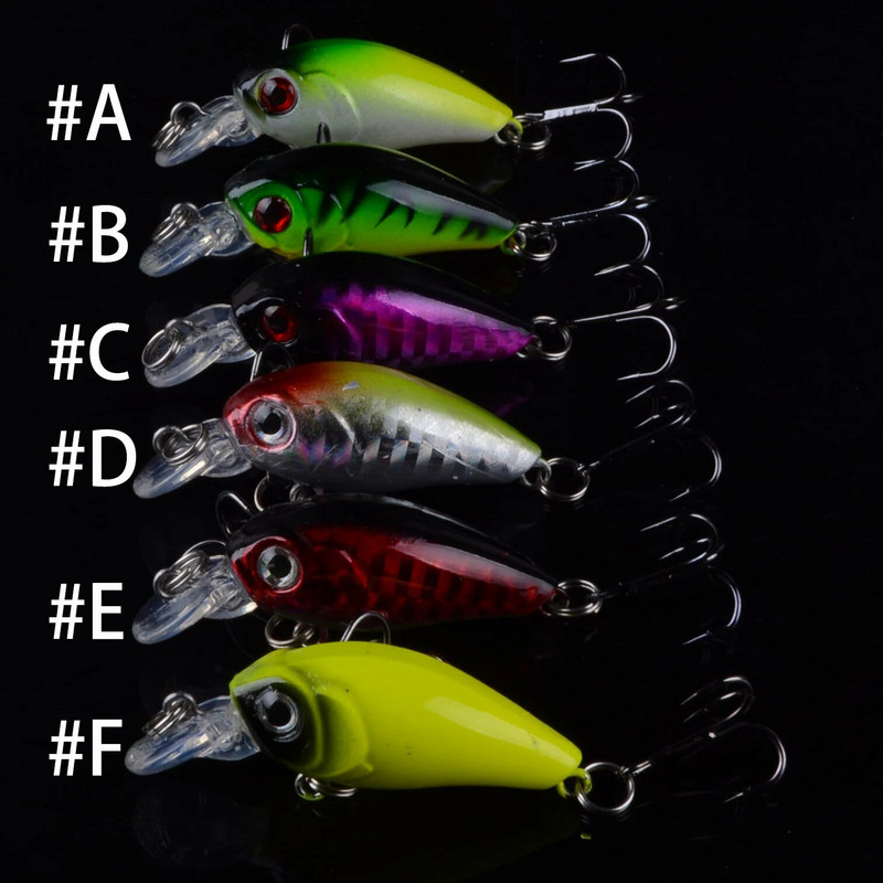 TQEXSZ 1tk 4g 4,5cm väikesed voblerid Crankbait püügipeibutis Kunstsöödaga kõva ujuv voobleer kalabassi püügivahenditele