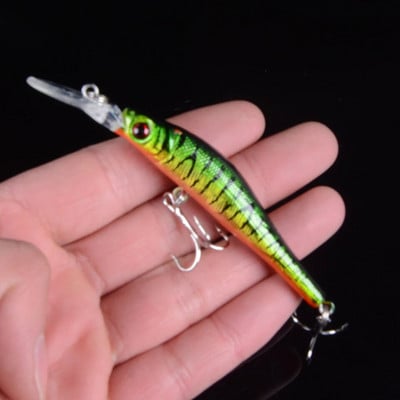 9,5 cm 6,5 g Minnow zvejas mānekļu vobleris ar 6 # āķiem, peldošs cietās ēsmas makšķerēšanas piederumi Pesca Carp Crankbait 3D Eyes