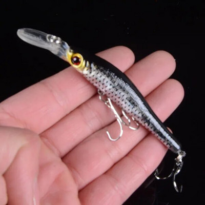 9,5 cm 6,5 g Minnow kalapüügipeibutis 6# konksuga ujuv kõva söödaga püügivarustus Pesca Carp Crankbait 3D Eyes