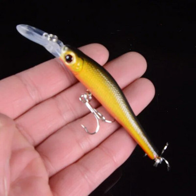 9,5 cm 6,5 g Minnow kalapüügipeibutis 6# konksuga ujuv kõva söödaga püügivarustus Pesca Carp Crankbait 3D Eyes