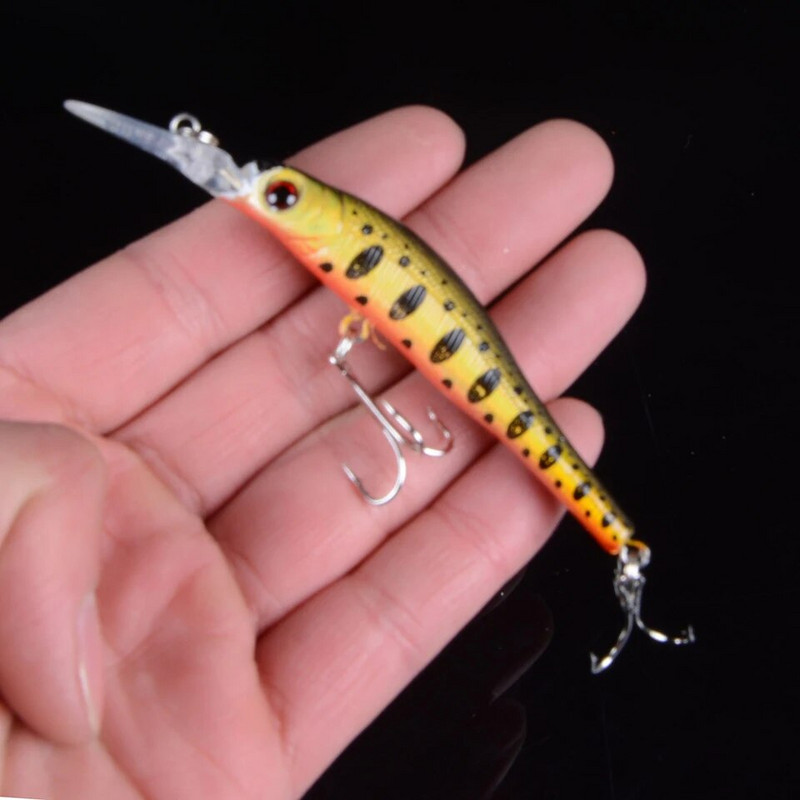 9,5 cm 6,5 g Minnow kalapüügipeibutis 6# konksuga ujuv kõva söödaga püügivarustus Pesca Carp Crankbait 3D Eyes