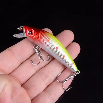 1Pcs 7cm 7.4g Umjetni tvrdi mamac Laser Minnow mamac za ribolov pesca udice riblji vobler pribor crankbait s 3D očima
