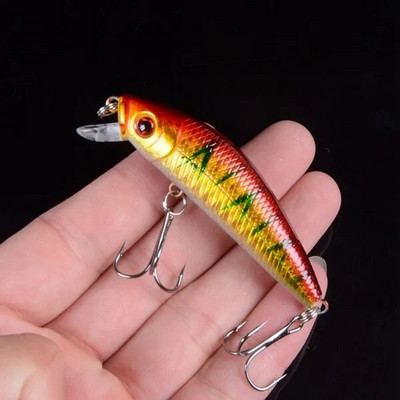 1Pcs 7cm 7.4g Umjetni tvrdi mamac Laser Minnow mamac za ribolov pesca udice riblji vobler pribor crankbait s 3D očima