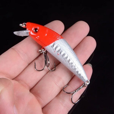 1Pcs 7cm 7.4g Umjetni tvrdi mamac Laser Minnow mamac za ribolov pesca udice riblji vobler pribor crankbait s 3D očima