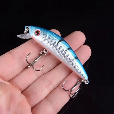 1Pcs 7cm 7.4g Umjetni tvrdi mamac Laser Minnow mamac za ribolov pesca udice riblji vobler pribor crankbait s 3D očima