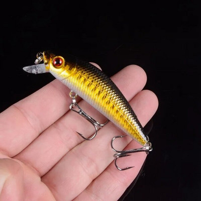 1Pcs 7cm 7.4g Umjetni tvrdi mamac Laser Minnow mamac za ribolov pesca udice riblji vobler pribor crankbait s 3D očima