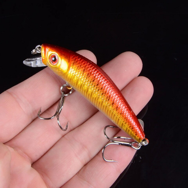 1Pcs 7cm 7.4g Umjetni tvrdi mamac Laser Minnow mamac za ribolov pesca udice riblji vobler pribor crankbait s 3D očima