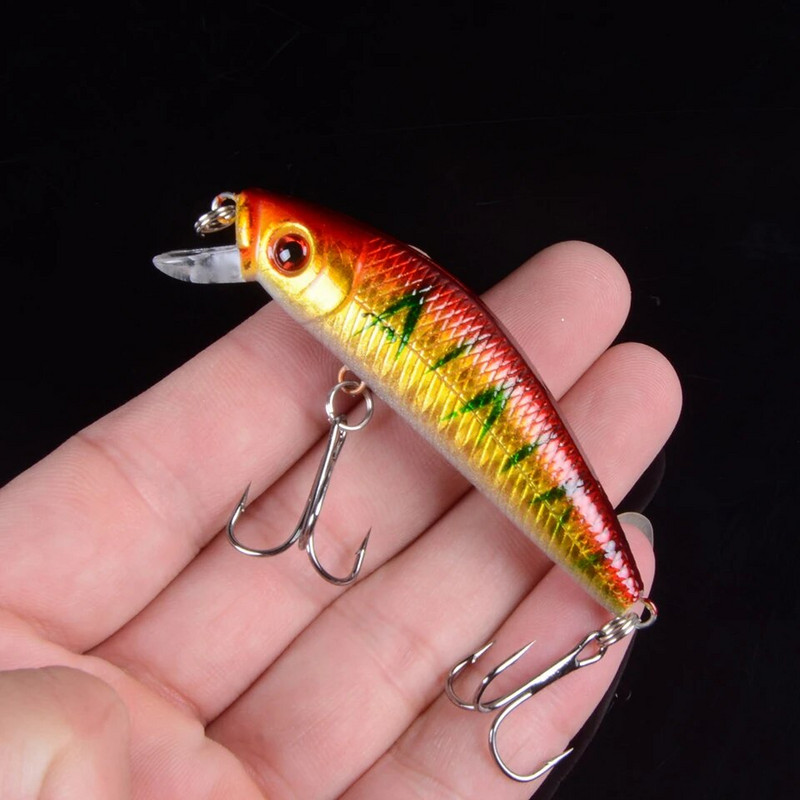 1Pcs 7cm 7.4g Umjetni tvrdi mamac Laser Minnow mamac za ribolov pesca udice riblji vobler pribor crankbait s 3D očima