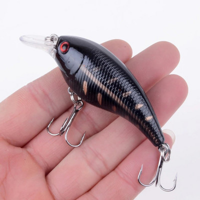 Novi dolazak 1 kom 7,5 cm 10,2 g Hard Crank Crankbaits Sporo plutajući plastični mamac 3D oči Visokotonske udice Ribolovni mamac Bass Pesca