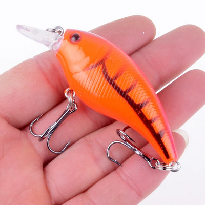 Novi dolazak 1 kom 7,5 cm 10,2 g Hard Crank Crankbaits Sporo plutajući plastični mamac 3D oči Visokotonske udice Ribolovni mamac Bass Pesca