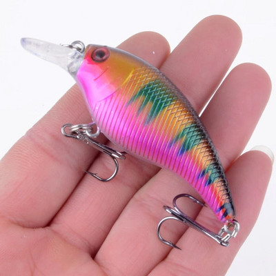 Novi dolazak 1 kom 7,5 cm 10,2 g Hard Crank Crankbaits Sporo plutajući plastični mamac 3D oči Visokotonske udice Ribolovni mamac Bass Pesca