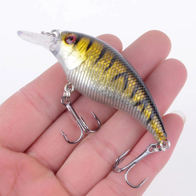 Novi dolazak 1 kom 7,5 cm 10,2 g Hard Crank Crankbaits Sporo plutajući plastični mamac 3D oči Visokotonske udice Ribolovni mamac Bass Pesca