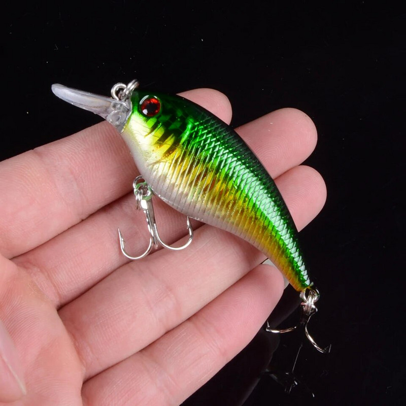 Novi dolazak 1 kom 7,5 cm 10,2 g Hard Crank Crankbaits Sporo plutajući plastični mamac 3D oči Visokotonske udice Ribolovni mamac Bass Pesca
