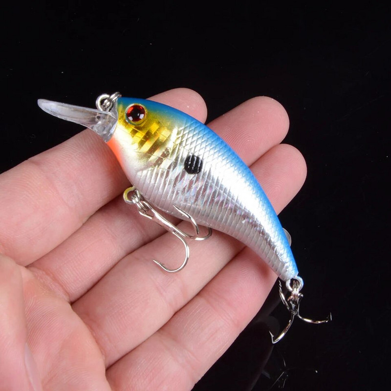 Novi dolazak 1 kom 7,5 cm 10,2 g Hard Crank Crankbaits Sporo plutajući plastični mamac 3D oči Visokotonske udice Ribolovni mamac Bass Pesca