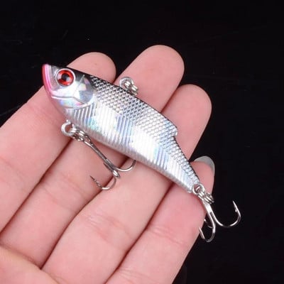 1 tk 5,5 cm 9,6 g Topwater Vooblerid Püügilant Minnow Hard Bait 2 kala Konksud Crankbait Ujuvad kalastustarbed 3D Eyes