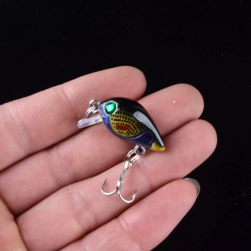 Naujas pristatytas 1 vnt žvejybos masalas 2,6 cm 1,2 g Crankbaits Micro Hard Pesca dirbtiniai masalai mini masalas Minnow, skirtas lydekų basoms 3D akims