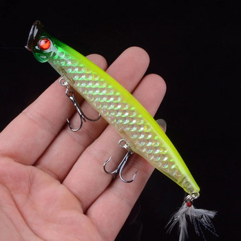 1Τμ 11cm 13,4g Popper Fishing Lures 3D Eyes Bait Crankbait Wobblers Isca Poper Pesca Τεχνητό δόλωμα