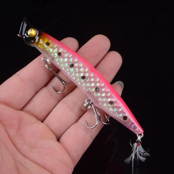 1Τμ 11cm 13,4g Popper Fishing Lures 3D Eyes Bait Crankbait Wobblers Isca Poper Pesca Τεχνητό δόλωμα