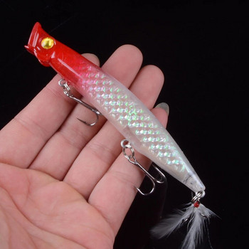 1Τμ 11cm 13,4g Popper Fishing Lures 3D Eyes Bait Crankbait Wobblers Isca Poper Pesca Τεχνητό δόλωμα