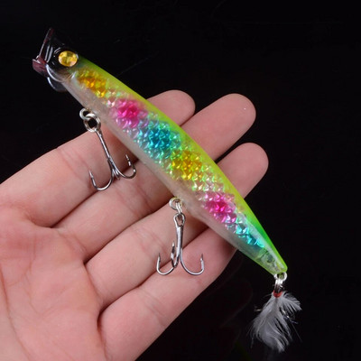 1Pcs 11cm 13.4g Popper mamac za pecanje 3D oči mamac Crankbait vobleri Isca Poper Pesca pribor za pecanje Umjetni mamac