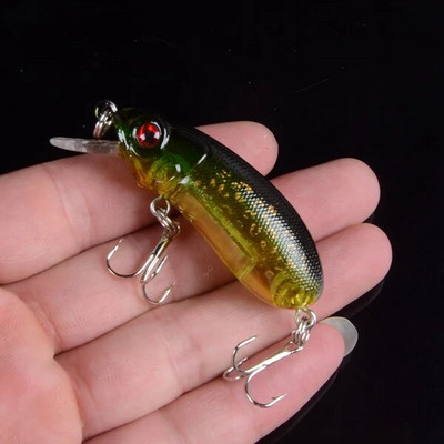 1vnt 9,8g/6cm Cikadų vabzdžiai Žvejybos masalai Skraidantis vobleris Masalas kietas masalas Lifelike Dirbtiniai masalai Bass Swimbait Pesca 3D Eyes