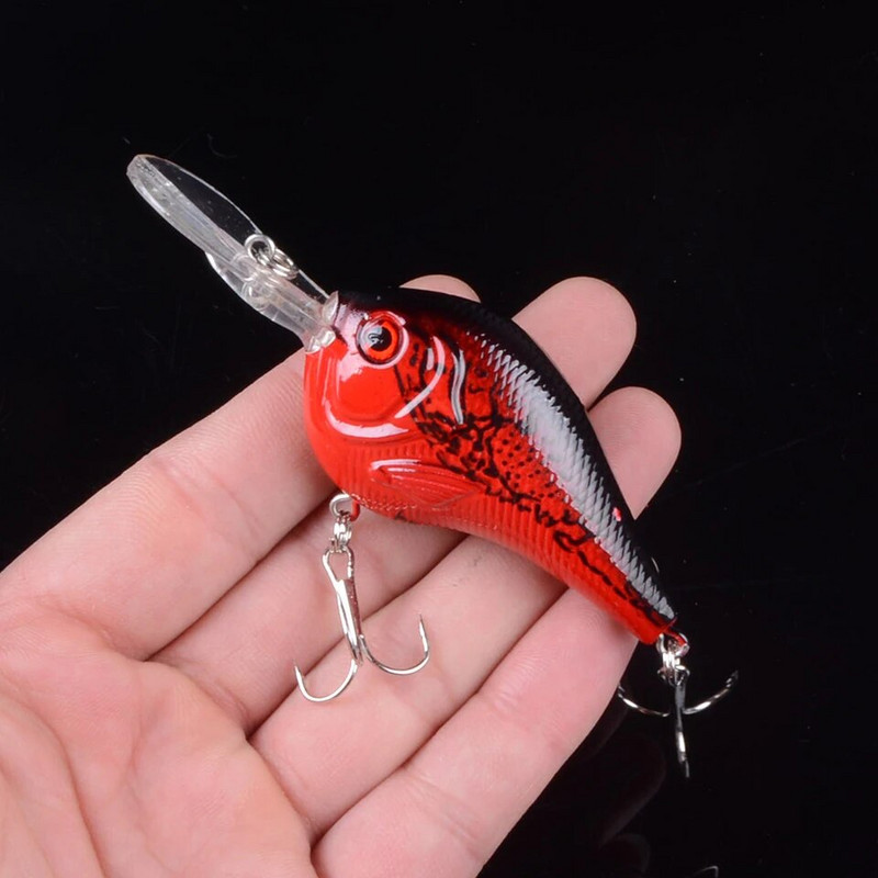 1gab Crank zvejas māneklis mākslīgās cietās ēsmas 9,5 cm/10,8 g Crankbait Jerkbait voblera makšķerēšanas piederumi Labi treble āķu piederumi