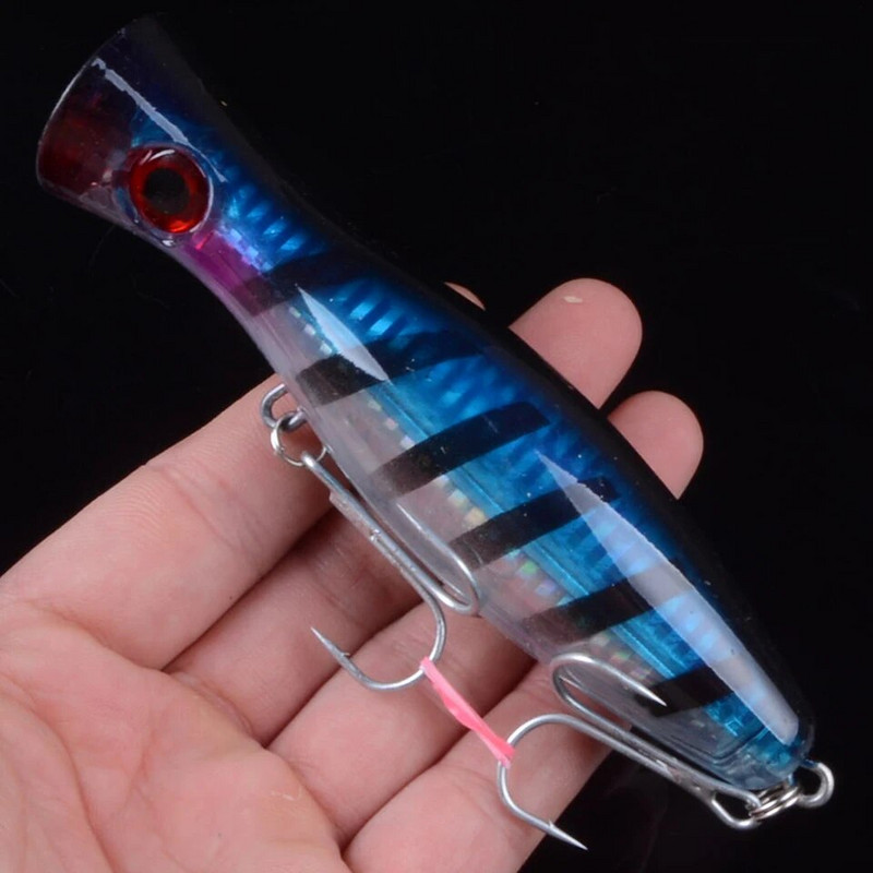 1gab Big Popper Vobleris Hard Isca Mākslīgais Virsūdens zvejas māneklis 12cm 40g Long Shot Crankbait Fishing Bait Pike Bass Leurre