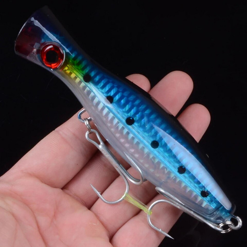 1gab Big Popper Vobleris Hard Isca Mākslīgais Virsūdens zvejas māneklis 12cm 40g Long Shot Crankbait Fishing Bait Pike Bass Leurre