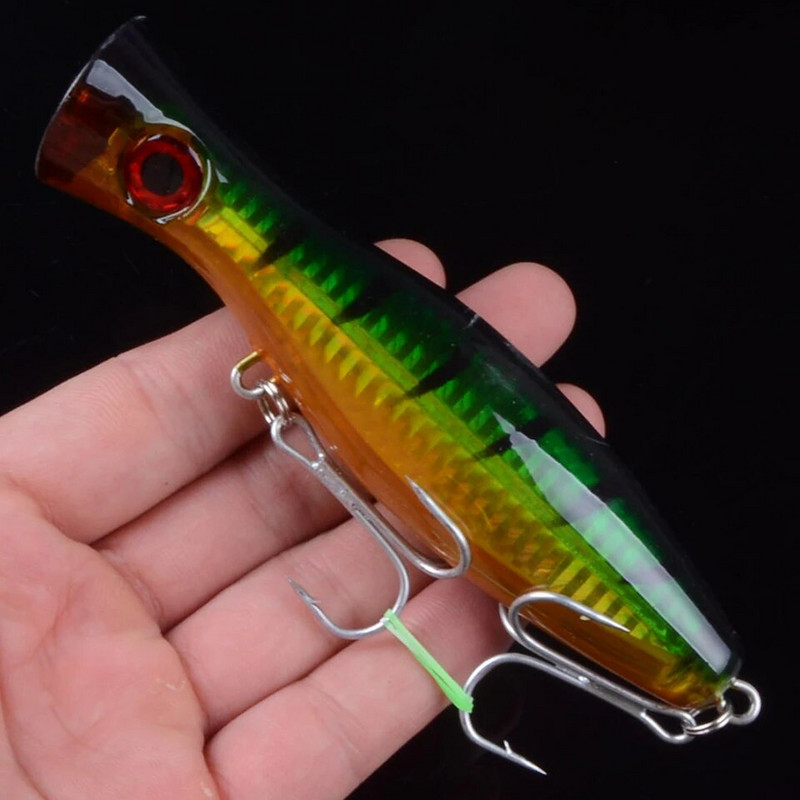 1gab Big Popper Vobleris Hard Isca Mākslīgais Virsūdens zvejas māneklis 12cm 40g Long Shot Crankbait Fishing Bait Pike Bass Leurre