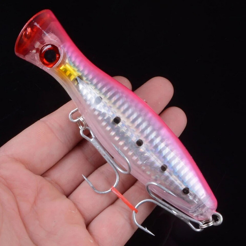 1gab Big Popper Vobleris Hard Isca Mākslīgais Virsūdens zvejas māneklis 12cm 40g Long Shot Crankbait Fishing Bait Pike Bass Leurre