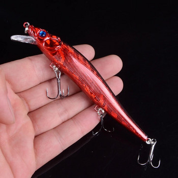 1 ΤΕΜ Long Minnow Fishing Lure 11,5cm 14,5g Artificial Bait Pesca shine vibrator For Fishing Wobblers Swimbaits With 3D Eyes