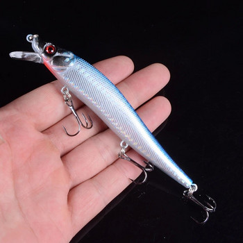 1 ΤΕΜ Long Minnow Fishing Lure 11,5cm 14,5g Artificial Bait Pesca shine vibrator For Fishing Wobblers Swimbaits With 3D Eyes