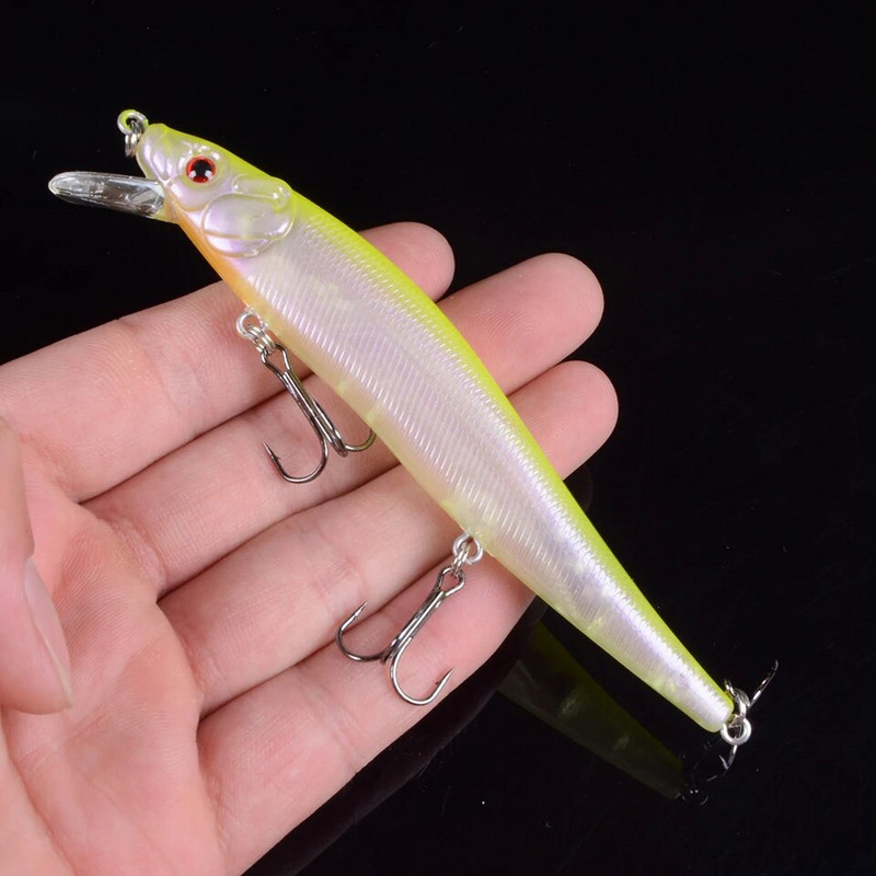 1 KOM Dugi mamac za pecanje 11,5 cm 14,5 g Umjetni mamac Pesca shine vibrator za ribolov voblera Swimbaits s 3D očima