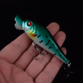 1 τεμ 8,5 cm 11 g Popper Fishing Lure Σκληρό τεχνητό δόλωμα Topwater με 2 πρίμα Γάντζοι Carp Fishing Lures Wobbler Crankbait Pesca