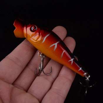 1 τεμ 8,5 cm 11 g Popper Fishing Lure Σκληρό τεχνητό δόλωμα Topwater με 2 πρίμα Γάντζοι Carp Fishing Lures Wobbler Crankbait Pesca