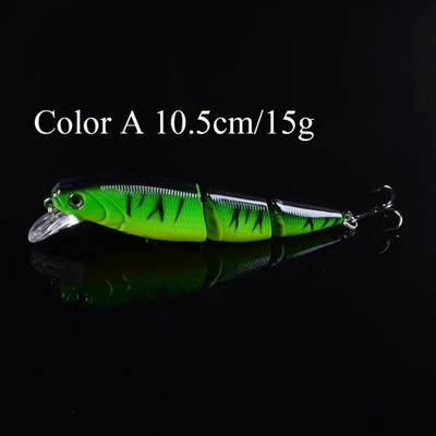 1tk 10,5cm 15g kunstlik kõva sööt Laser Minnow Fishing Lure pesca konksud kala vobleriga 3D silmadega väntsööt