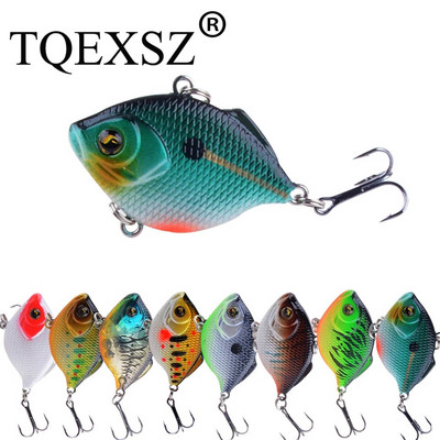 1tk Plastikust VIB landid 4,5cm 8,5g erksad vibratsioonilusikas Popper Lure Kalasööt Bass Kunstlik kõva peibutis VIB Bait 3D Eyes