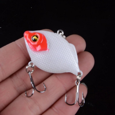 1tk Plastikust VIB landid 4,5cm 8,5g erksad vibratsioonilusikas Popper Lure Kalasööt Bass Kunstlik kõva peibutis VIB Bait 3D Eyes