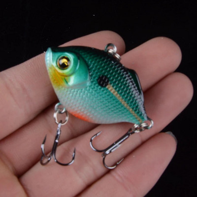 1tk Plastikust VIB landid 4,5cm 8,5g erksad vibratsioonilusikas Popper Lure Kalasööt Bass Kunstlik kõva peibutis VIB Bait 3D Eyes