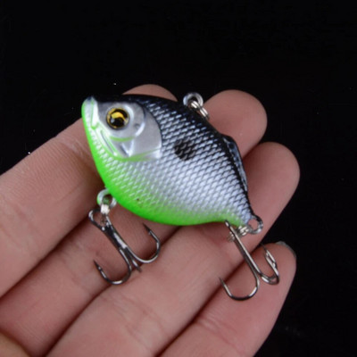 1tk Plastikust VIB landid 4,5cm 8,5g erksad vibratsioonilusikas Popper Lure Kalasööt Bass Kunstlik kõva peibutis VIB Bait 3D Eyes
