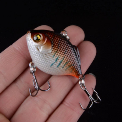 1tk Plastikust VIB landid 4,5cm 8,5g erksad vibratsioonilusikas Popper Lure Kalasööt Bass Kunstlik kõva peibutis VIB Bait 3D Eyes