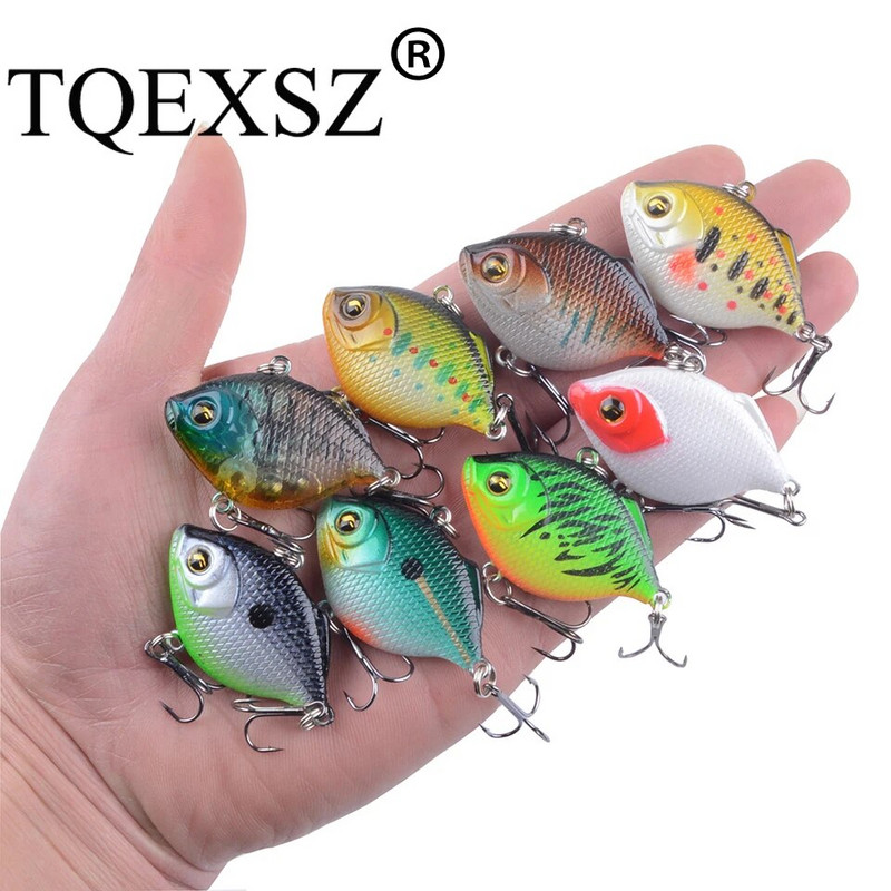 1gab Plastmasas VIB mānekļi 4,5 cm 8,5 g spilgti vibrācijas karote, māneklis, makšķerēšanas ēsma Bass mākslīgā cietā ēsma VIB ēsma 3D acis