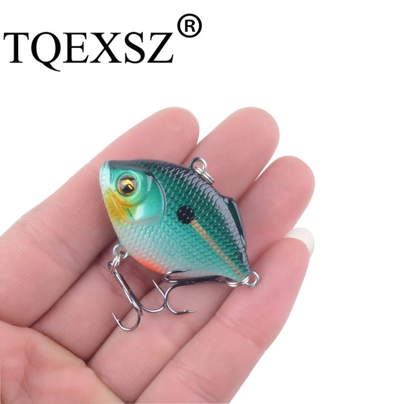 1gab Plastmasas VIB mānekļi 4,5 cm 8,5 g spilgti vibrācijas karote, māneklis, makšķerēšanas ēsma Bass mākslīgā cietā ēsma VIB ēsma 3D acis