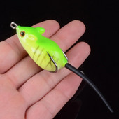 Topwater Mouse Wobbler kalastuslant 5cm 8g pehme silikoonsööt väikese lusikaga Attract Isca kunstlik leurre bass 3D silmadele