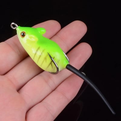 Topwater Mouse Wobbler Mamac za ribolov 5 cm 8 g Mekani silikonski mamac s malom žličicom Privlači Isca Artificial Leurre For Bass 3D Eyes